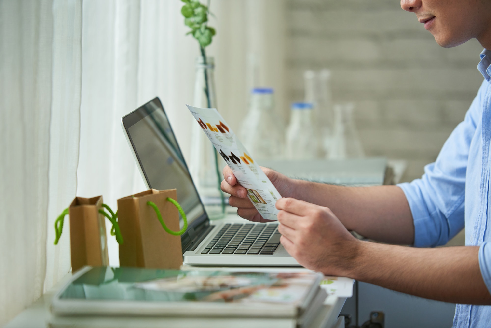 Businessman Working on Online Shop Catalog